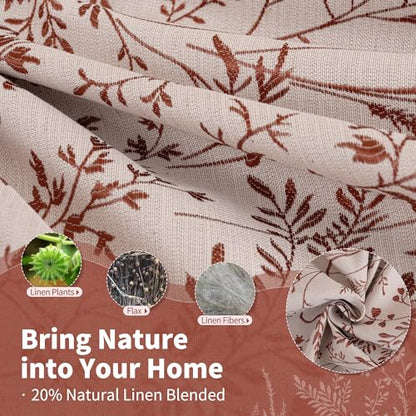 BGment Terracotta Linen Curtains for Living Room 63 Inches Long - color: Terracotta, size: 52"W x 63"L (Pack of 2)