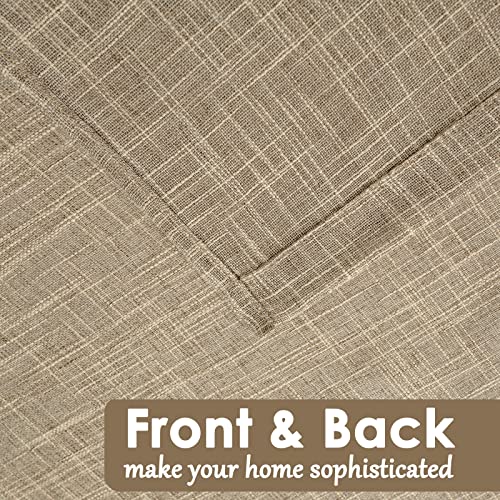 Beda Home Tassel Linen Textured Swag Curtain Valance, Taupe, 36 x 63 in - color: Taupe, size: 36"W x 63"L (Pack of 2)