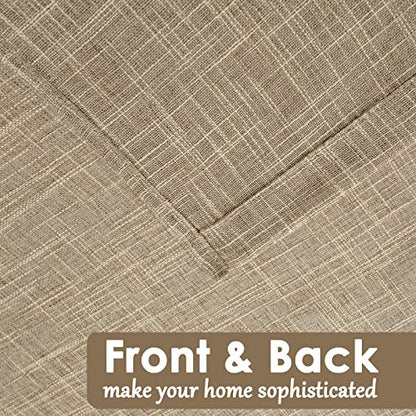 Beda Home Tassel Linen Textured Swag Curtain Valance, Taupe, 36 x 45 in - color: Taupe, size: 36"W x 45"L (Pack of 2)