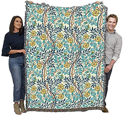 Pure Country Weavers William Morris Sweetbriar Mellow Blanket - Arts & Crafts - Gift Tapestry Throw Woven from Cotton - Made in the USA (72x54) - color: Mellow, size: Large