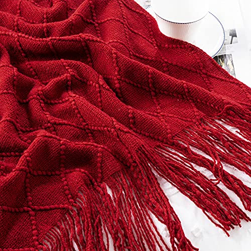 BATTILO HOME Christmas Red Throw Blanket for Couch, 52"x80" - color: Red, size: 52 x 80 in.