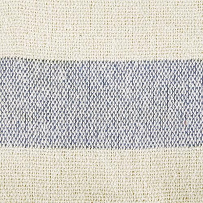 DII Rustic Farmhouse Cotton Cabana Striped Blanket Throw with Fringe, 50 x 60 - Cabana Striped Off-White with French Blue - color: Off-white With French Blue