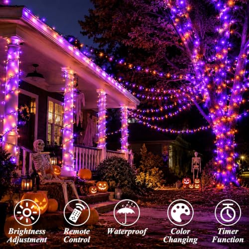 LitHome Color Changing Christmas String Lights Connectable, 66Ft 200 LED - color: Green Wire, size: 200LED / 66FT