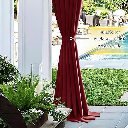 NICETOWN Strong Magnetic Curtain Tiebacks-Curtain Tiebacks for Wall No Screws Perfect of Curtains (Burgundy Red, 11.8 X 4 Inches, Set of 4) - color: Burgundy Red, size: 4"W x 11.8"L (Pack of 4)