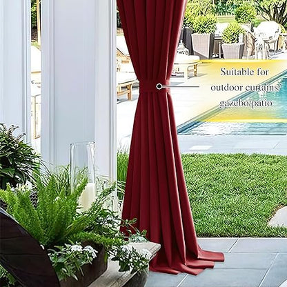NICETOWN Strong Magnetic Curtain Tiebacks-Curtain Tiebacks for Wall No Screws Perfect of Curtains (Burgundy Red, 11.8 X 4 Inches, Set of 4) - color: Burgundy Red, size: 4"W x 11.8"L (Pack of 4)