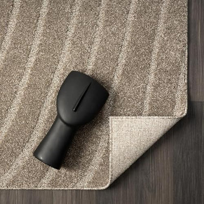 LUXE WEAVERS Modern Geometric Wave Taupe 6x9 Area Rug - color: Taupe, size: 6' x 9' (Rectangular)