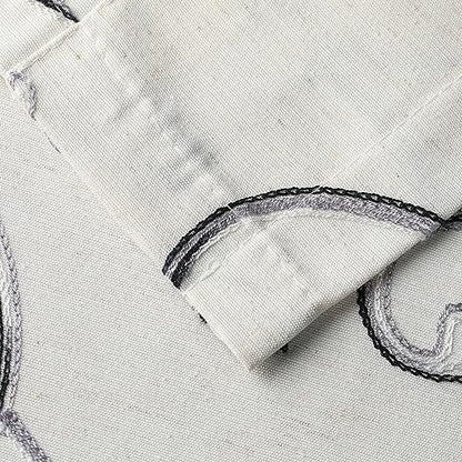 VOGOL Gray Leaf Embroidered Linen Textured Valance, 42 x 18, 1 Panel - color: Grey, size: 42"W x 18"L (Pack of 1)