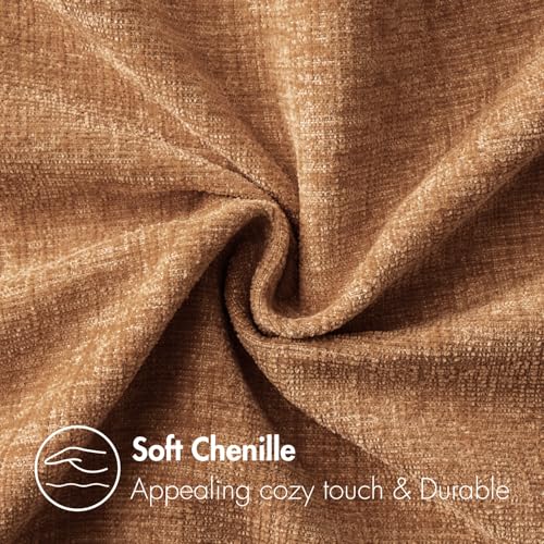 MIULEE Soft Chenille Throw Pillow Covers Brown 20x20 Inch Pack of 2 - color: Brown, size: 16" x 16" (Pack of 2)