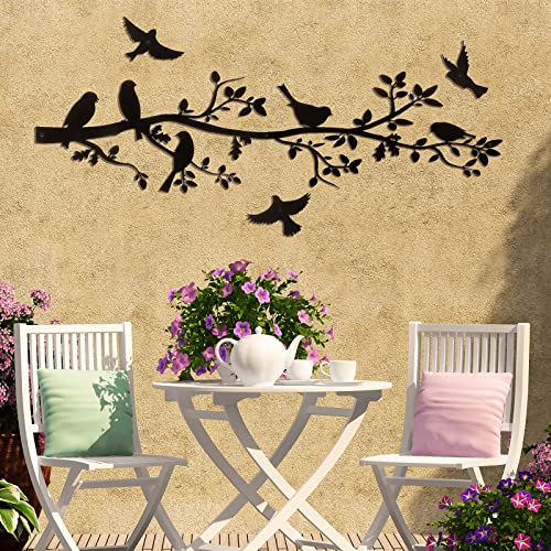 Youyole 5 Pcs Metal Wall Art Birds on Branch Silhouette for Home Garden