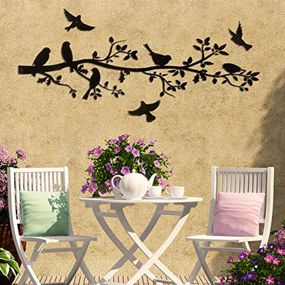 Youyole 5 Pcs Metal Wall Art Birds on Branch Silhouette for Home Garden