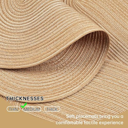 Placemats Set of 8, Woven Oval Braided Dining Table Mats(Beige Brown) - color: Beige Brown, size: 8 pcs