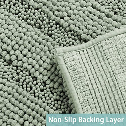 Turquoize Small Bathroom Rug 17x24, Soft Absorbent Chenille Bath Rug, Sage - color: Sage, size: 17" x 24"