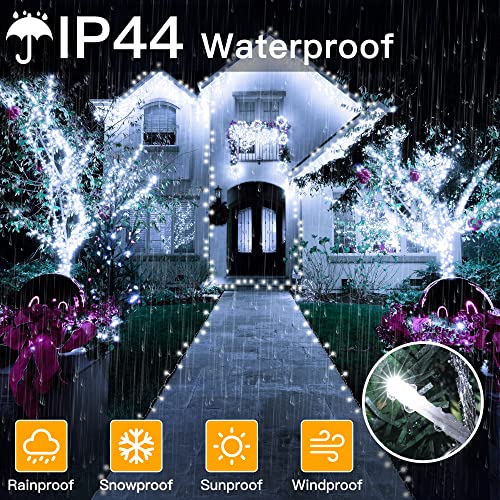 Ollny Christmas Lights 400LED 131FT, Cool White Fairy Lights with Remote - color: Cool White, size: 400 LEDs