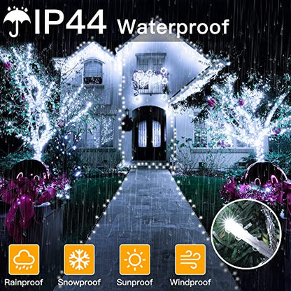 Ollny Christmas Lights 400LED 131FT, Cool White Fairy Lights with Remote - color: Cool White, size: 400 LEDs