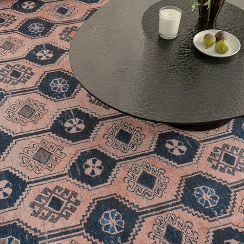 Indiclay 3’ x 5’ Faded Clay & Pink Accent Rug, Persian-inspired design - size: 3' x 5' (Rectangular)