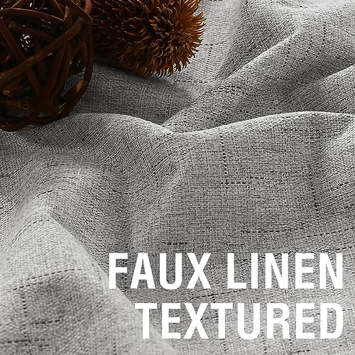 H.VERSAILTEX Faux Linen 100% Blackout Curtains for Bedroom 63 inches Long Thermal Insulated Textured Linen Look Curtain Back Tab/Rod Pocket/Hook Belt Draperies 2 Panels, 52 x 63 Inch，Dove Gray - color: Dove Gray, size: 52"W x 63"L (Pack of 2)