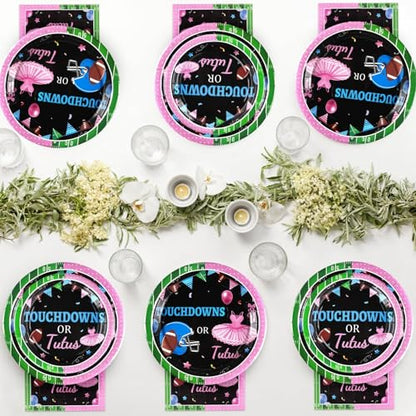 Grencian 96Pcs Football Gender Reveal Party Decorations for Baby, Serves 24 - style: Football Gender Reveal Kit