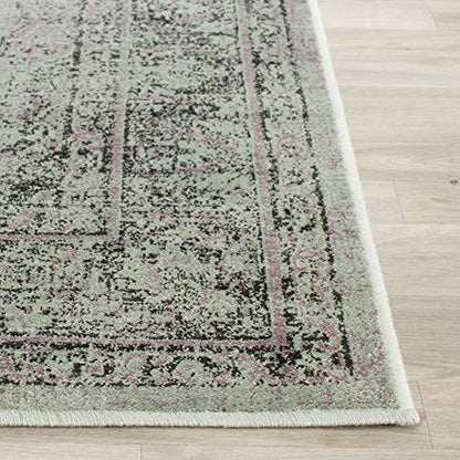 SAFAVIEH Vintage Collection Runner Rug - 2'2" x 6', Light Blue, Oriental Medallion Distressed Viscose Design, Ideal for High Traffic Areas in Living Room, Bedroom (VTG112-110)