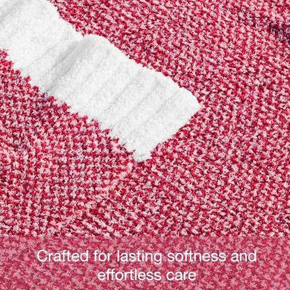 Exclusivo Mezcla Checkered Knit Blanket Twin Size for Bed, Heather Red - color: Heather Red, size: Twin (60"x80")