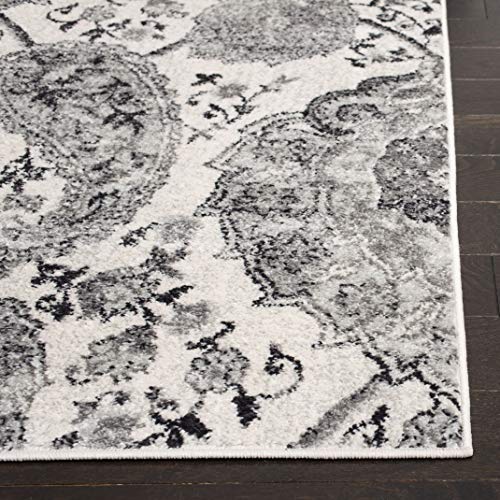 SAFAVIEH Madison Collection Runner Rug - 2'3" x 14', Cream & Silver, Boho Chic Glam Paisley Design, Non-Shedding & Easy Care, Ideal for High Traffic Areas in Living Room, Bedroom (MAD600D) - color: Cream/Silver, size: 2'3" x 14' (Runner)