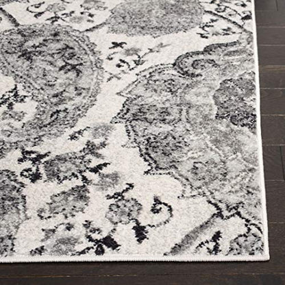 SAFAVIEH Madison Collection Runner Rug - 2'3" x 14', Cream & Silver, Boho Chic Glam Paisley Design, Non-Shedding & Easy Care, Ideal for High Traffic Areas in Living Room, Bedroom (MAD600D) - color: Cream/Silver, size: 2'3" x 14' (Runner)