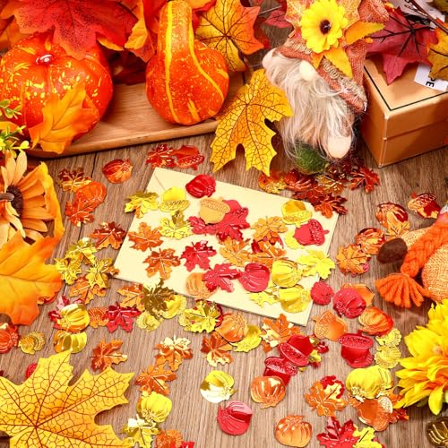 MARFOREVER Fall Thanksgiving Glitter Confetti, Fall Party Decorations - style: Thanksgiving Day