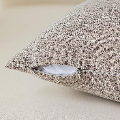 Kevin Textile Pillow Covers Faux Linen Toss Soft Throw Cushion Cases for Couch Sofa Bedroom, Invisible Zipper, 18x18 inches (Set of 2, Sesame Grey) - color: Sesame Grey, size: 18" x 18" (Pack of 2)