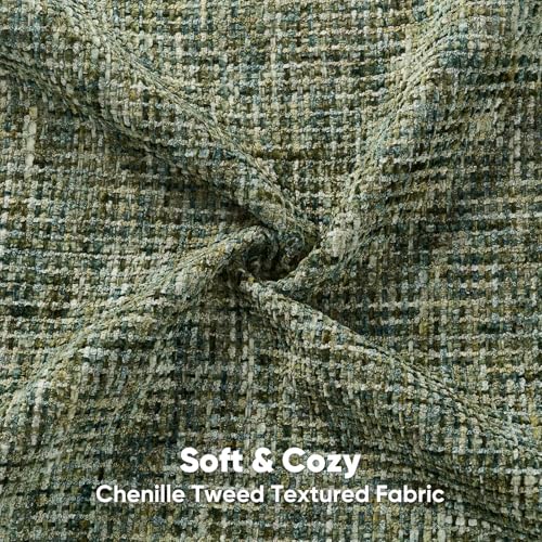 FUTEI Pack of 2 Tweed Chenille Throw Pillow Covers 12x20 Inch, Dark Green - color: Dark Green, size: 20" x 12" (Pack of 2)
