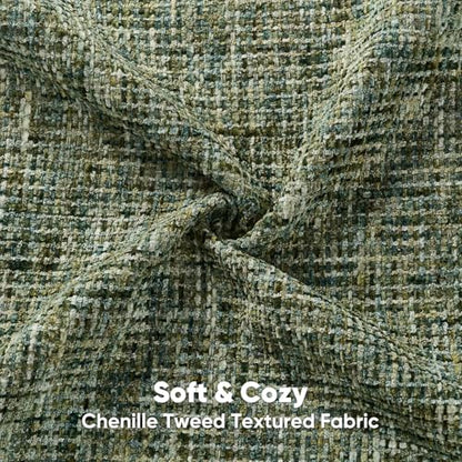 FUTEI Pack of 2 Tweed Chenille Throw Pillow Covers 24x24 Inch, Dark Green - color: Dark Green, size: 24" x 24" (Pack of 2)
