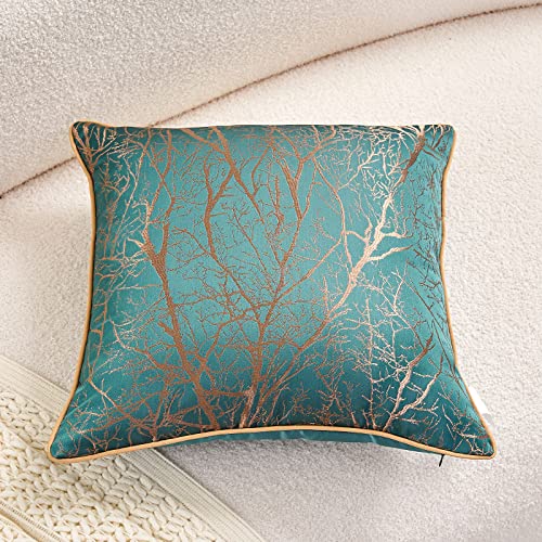 Avigers Throw Pillow Cover 20 x 20 Inch, Teal Green, Rayon Blend, Hidden Zipper - color: Teal, Green, size: 20" x 20" (Pack of 1)