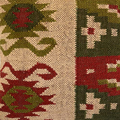 Trade Star Jute Wool Handmade Kilim Cushion Cover 18x18 Inches - color: Pattern 5