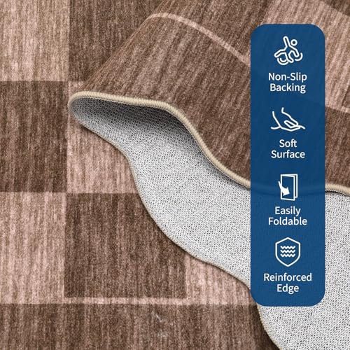 Garvee 2x6 Runner Rug Kitchen Rugs Non Slip Washable Rug, Brown - color: Scalloped - Brown, size: 2' x 6' (Runner)