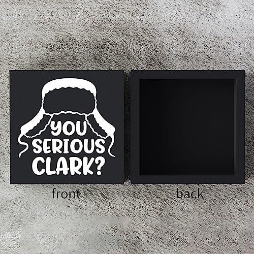 Funny Christmas Wooden Box Sign Plaque You Serious Clark Black Wood Box Sign Rustic Art Home Shelf Desk Decor 5 x 5 x 1 Inches - color: Merry Christmas28