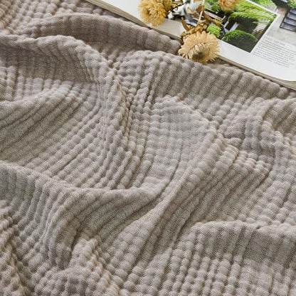 EMME Muslin Cotton Blanket Adults Heather Brown Throw XL 50"x70" - color: 05 - Brown, size: Large Throw (50" X 70")