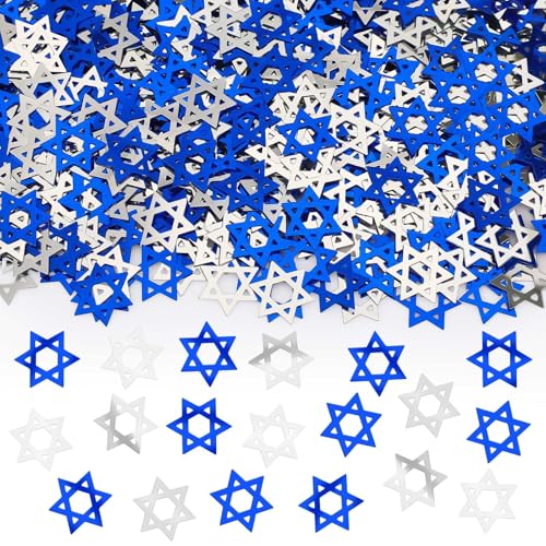 MARFOREVER Star of David Glitter Confetti Hanukkah Party Table Decorations - style: Hanukkah