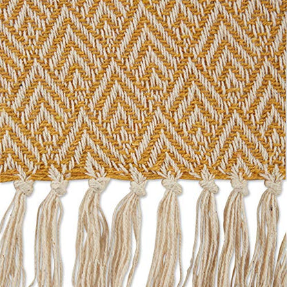 DII Diamond Throw Collection Cotton Woven, 50x60, Honey Gold - color: Honey Gold, size: 50x60"