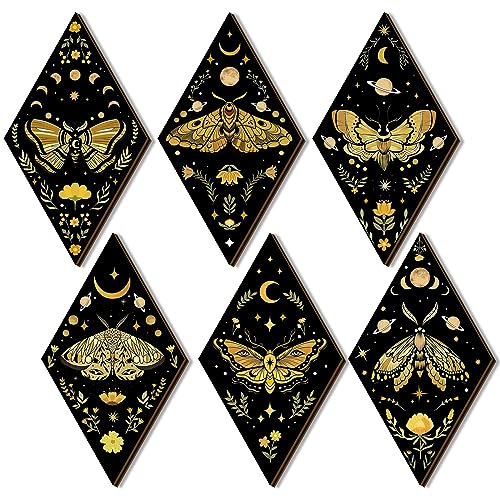 Sintuff 6 Pcs Halloween Gothic Butterfly Witch Wall Decor Art - style: Gothic Boho
