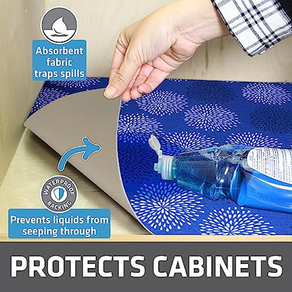 Drymate Premium XL Under Sink Mat, Waterproof Liners, 24”x59”, Good Blue - color: Good Medicine Blue, size: 24"W x 59"L