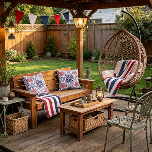 JMGBird Outdoor Throw Pillow Outdoor Patio Pillows for Couch - color: Clark Blue