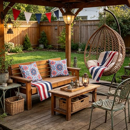 JMGBird Outdoor Throw Pillow Outdoor Patio Pillows for Couch - color: Clark Blue