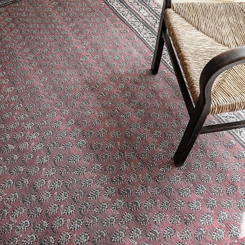 Rusty Rhythm 4' x 6' Burgandy Accent Rug - Persian-inspired design - size: 4' x 6' (Rectangular)