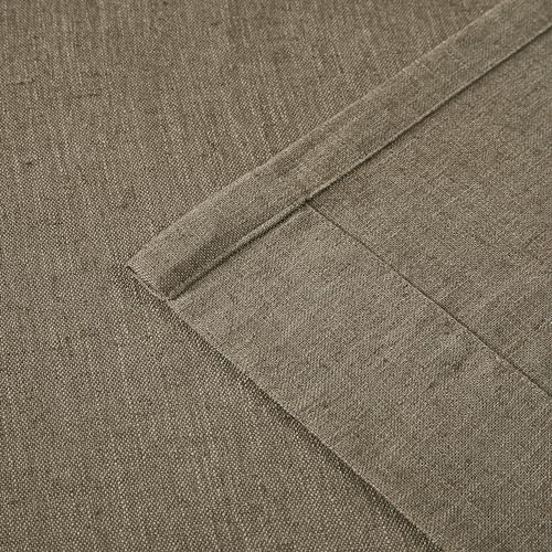 Vision Home Brown Linen Pinch Pleated Semi Sheer Curtains 40Wx63Lx2 - color: Café Brown/Pinch, size: 40"W x 63"L (Pack of 2)