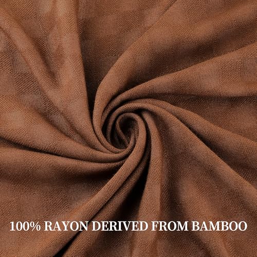AmyHomie Cooling Waffle Blanket Queen Size, 100% Rayon Derived from Bamboo - color: Mocha, size: Queen (90"x90")