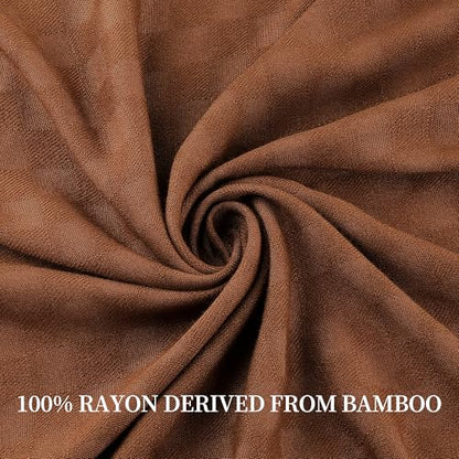 AmyHomie Cooling Waffle Blanket Queen Size, 100% Rayon Derived from Bamboo - color: Mocha, size: Queen (90"x90")