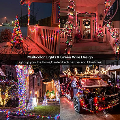 Multicolor Christmas Mini Lights, 23FT 100 Count Green Wire - color: Multicolor