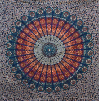 Bless International-Cotton-Blockbuster-Handmade-Mandala-Tapestry - color: Blockbuster, size: 60"L x 54"W