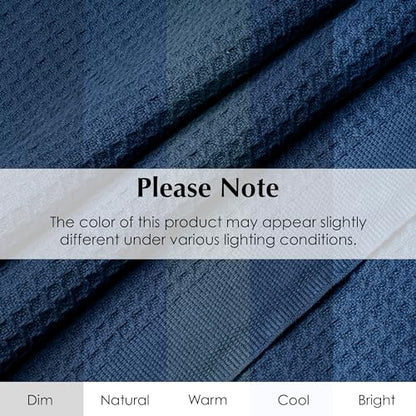Salt Earth 92" x 68", Twin 100% Cotton Waffle Weave Blanket for Bed (Navy) - color: Navy, size: Twin(92"x68")
