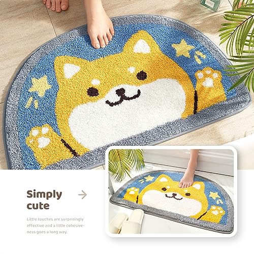 Molesun Shiba Inu Bath Mat 18x30, Soft Absorbent Microfiber Bath Rugs - color: Shiba Inu
