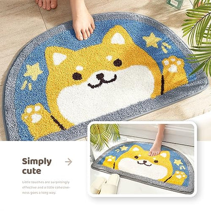 Molesun Shiba Inu Bath Mat 18x30, Soft Absorbent Microfiber Bath Rugs - color: Shiba Inu