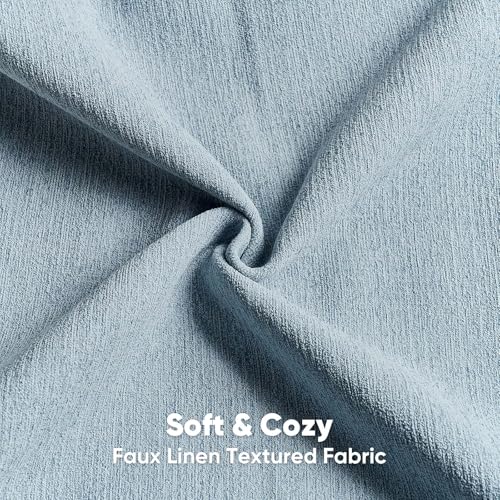 HAUSSY Set of 2 Soft Chenille Throw Pillow Covers 18x18 Inch, Denim Blue - color: Denim Blue, size: 18" x 18" (Pack of 2)